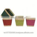 High Quality Best Selling Water Hyacinth Natural Rectangle Basket From Vietnam thumbnail-1