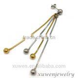 New Model Two Tone Ball With Chain Stainless Steel Latest Earring Design