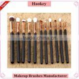 12pcs Eyeshadow Eyeliner Black+gold Brand Make up Black Makeup Set Kabuki Brush Wholesale thumbnail-1