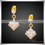 18k Gold Chic Square Shiny White Zircon Rolled Earring Jewelry Manufacturer thumbnail-1