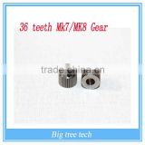 3D printer accessories 36 teeth MK7/MK 8 stainless steel planetary gear wheel extruder feed extrusion wheel H410