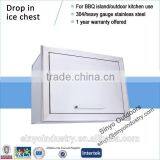 Outdoor kitchen equipment drop in ice chest