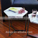 Home Furniture Living Toom Marble Table Top Mtetal Base Movable Side Table