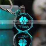 Fancy Light Customized Leaved Clover Crystal Keychain