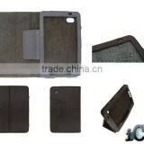 Black Foldable Stander Leather Case For Samsung P1000