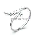 HDS020 925 sterling sliver adjustabl eangel wing ring