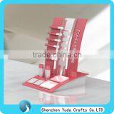 Fashionable Pink Plexi Glass Lipstick Display Stand Acrylic Makeup Brushes Holder