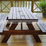 Arlau Outdoor Park Wooden 2 Seat Bench With Table thumbnail-3