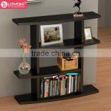 New Design Modern 4 Tier Wave Bookshelf MDF Wood Hall Console Table