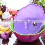 Plastic Vegetable Fruit Storage Basket for Kitchen,sink Kitchen Basket Washing Round Plastic Fruit Caddy Storage thumbnail-6