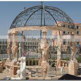 Outdoor Garden Decoration Lady Stone Carving Marble Gazebo With Column thumbnail-2