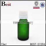 15ml Frosted Glass Bottle Green Colored Essential Oil Frosted Glass Bottle With Silver Aluminum Cap thumbnail-6