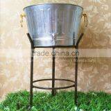 Home Decoration Outdoor Matte Gold Ice Bucket With Stand thumbnail-2