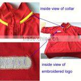 Embroidred LOGO 3pcs Transparent Front Fly Buttons 50% Polyester 50% Cotton Red T Shirt thumbnail-6
