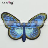3D lifelike colorful butterfly custom embroidery textile patch for garment accessory