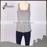 Singlet With Contrast Sports Bra Melange Polyester Spandex for Women thumbnail-2