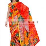 Printed Saree With Blouse Material and 4 Different Color thumbnail-3