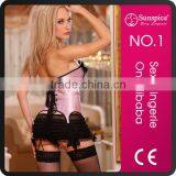2015 Hot Sales and Fashionable Pink and Black Hot Pretty Girls Full Sexy Image Photo Corset thumbnail-2