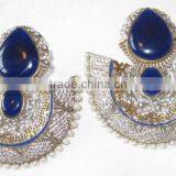 Sterling Silver Blue Gemstone Dangler EARRING Pair thumbnail-4