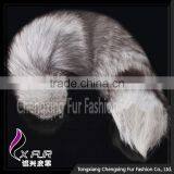 CX-R-07 Natural Fashion Fox Tail Real Fox Fur Ball Keychain thumbnail-1