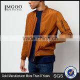 Hot Sale 2017 Fashion Customize Mens Camel Bomber Jacket Cuffed Hem 100% Polyester Double Pocket Sides thumbnail-1