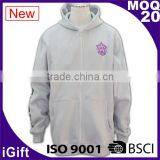 2016 New Customized Wholesale Shiny Black 100% Polyester Satin Grey Zip Hoodie thumbnail-1
