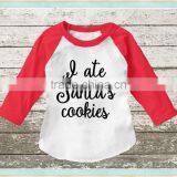 Christmas Childrens Raglan 3/4 Sleeve Raglan T-shirt Wholesale Icing Ruffle Shirt thumbnail-1