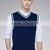Custom Wholesale Mens Basic Design V-neck School Uniform Sweater Vest for Sale thumbnail-4