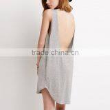 Sexy Young Girl's Simple Printed Polyester Dress/Backless Sexy Lady Night Dress With A Drop Back Hem thumbnail-3