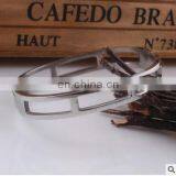 Fashion Women 9mm Width Cuff Bangles Roman Numerals Women Bracelets Hollow Out Stainless Steel Hand Wear Jewelry thumbnail-1