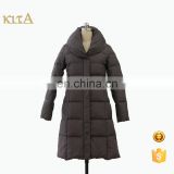 women winter knee length long cotton quilted coat