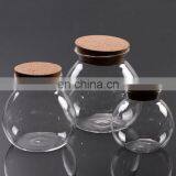 Glass Terrarium Plant Terrarium With Wooden Cover Clear Glass Flower Vase