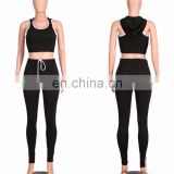 Womens Hooded Crop Bodycon Long Pants 2 Piece Outfits Sportswear