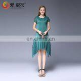 2016 Hot Summer Single Dress Women Elegant O Neck Fashion Dress With Sheer Hem Design thumbnail-4