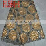 wholesale organza lace fabric(FL584-1) high quality african lace