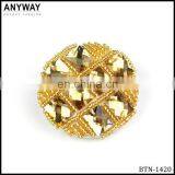 Assorted Buttons Gold Tone Pearly Rhinestone Crystal Tube Beaded Buttons Vintage Style Button Assortment thumbnail-1