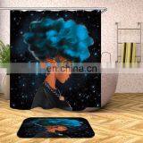 Cheap Black Woman Shower Curtain With Hook, African American Hot Sell African Women Shower Curtain thumbnail-1