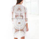 Новая пляжная одежда Pareos 2019 года с флоральной вышивкой. Плащ для купальника для женщин, бадан для пляжа, кардиган для купания