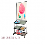 Fashion Modern Customized Point of Sale Trade Show Floor Wire Literature Display Rack Stand thumbnail-5
