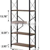 Industrial Bookshelf Vintage Bookcase and Bookshelves Rustic Wood and Metal Shelving Unit thumbnail-4