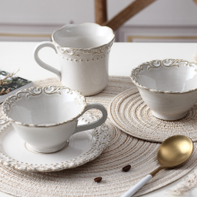 French vintage coffee cups and saucers