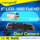 140 Degree 5.0 Inch Car Rearview Mirror Video Recorder With Car Hidden Camera