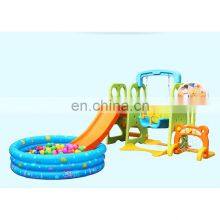 Hot Sale Plastic Multifunctional Swing Slide Basketball Hoop Ball Pool Set thumbnail-1