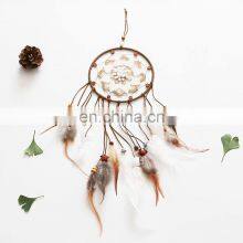 Free Shipping Online Macrame White Hanging Feather Wall Deco Bead Easy Craft Wholesale Home Decor Dream Catchers thumbnail-5