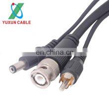 Custom BNC + RCA + DC Extension Cable Male to Female Plug AV Adapter for CCTV Camera Security DVR Microphone