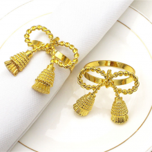 Gold Bowknot Napkin Holder Rings Metal Rings Wedding Outdoor Party Baby Shower Dinner Party Table Decoration thumbnail-1