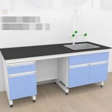 Laboratory Workbench Central Workbench Steel-Wood Laboratory Bench Test Bench Laboratory Side Bench Chemistry Desk thumbnail-2