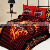 Reactive Dye Motorcycle Print Cotton Child Duvet Cover Bed Set 184TC In Red Black Color