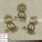 Wholesale Diy Jewelry Zinc Alloy Ancient Bronze 23*18mm Branches Owl Pendant thumbnail-1