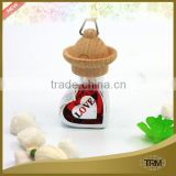mini wooden cap fashion cute heart design car perfume